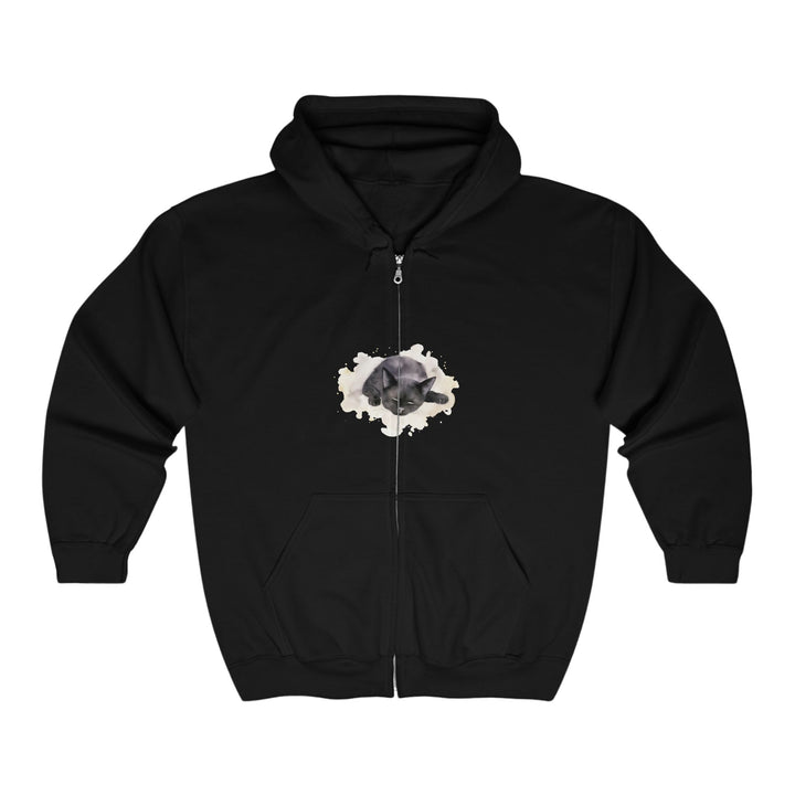 Black Cat Watercolor Hoodie - Relaxed & Cozy Hoodie - Blululi