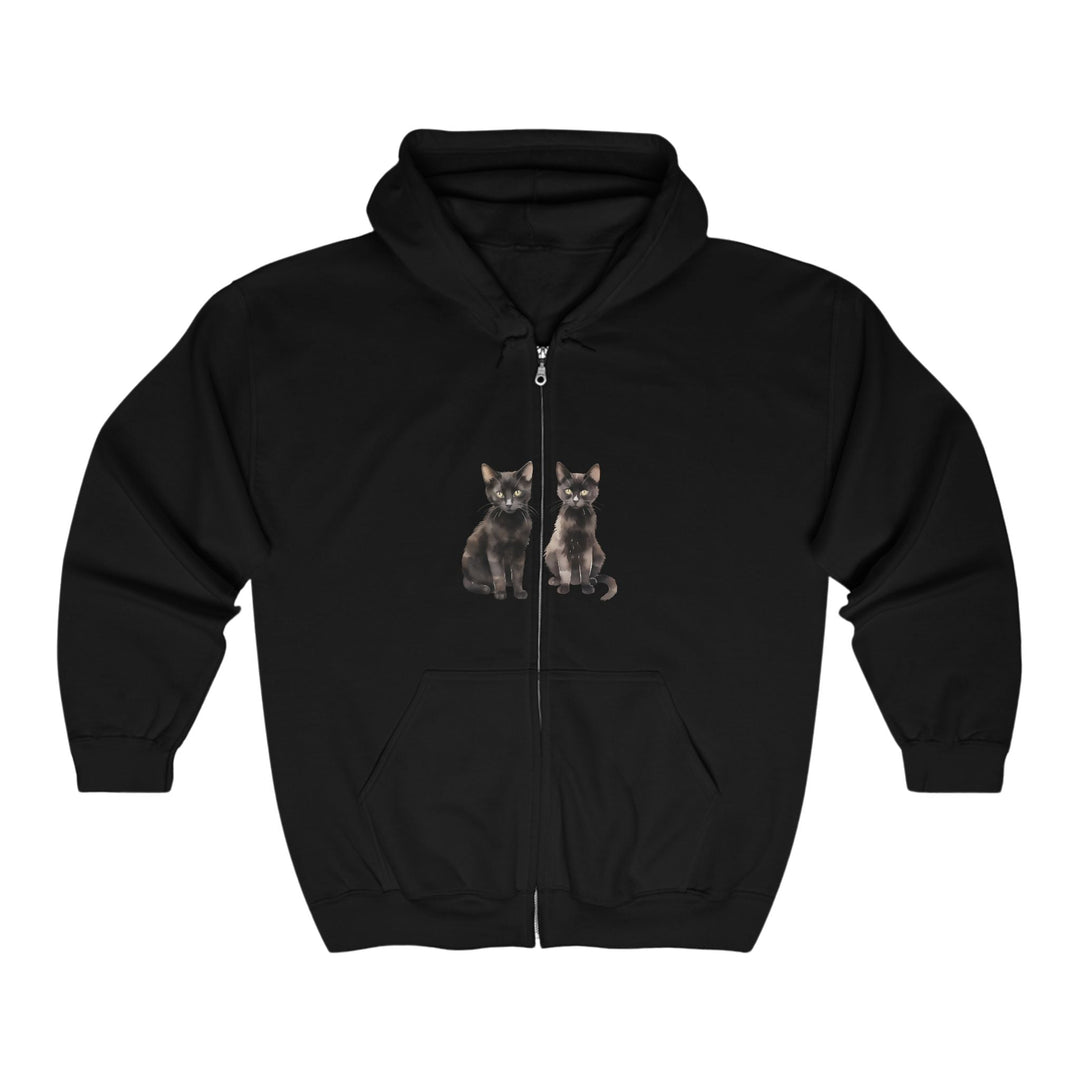 Black Cat Watercolor Hoodie - Spooky Chic Hoodie - Blululi