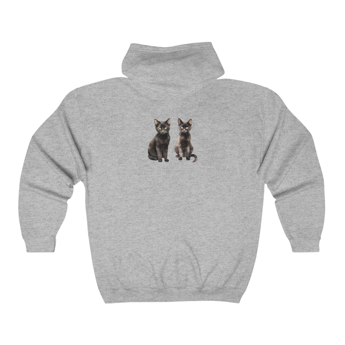 Black Cat Watercolor Hoodie - Spooky Chic Hoodie - Blululi
