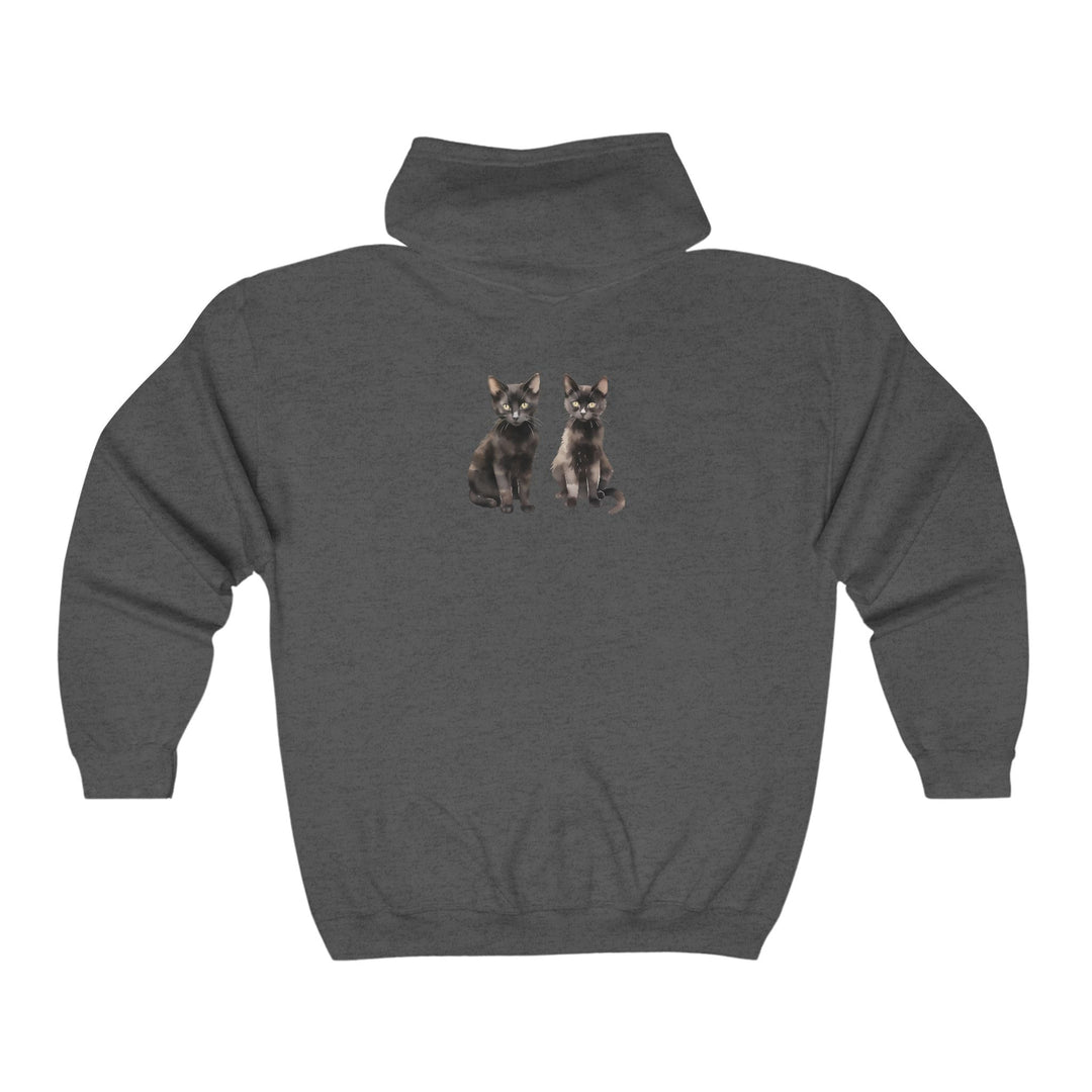 Black Cat Watercolor Hoodie - Spooky Chic Hoodie - Blululi