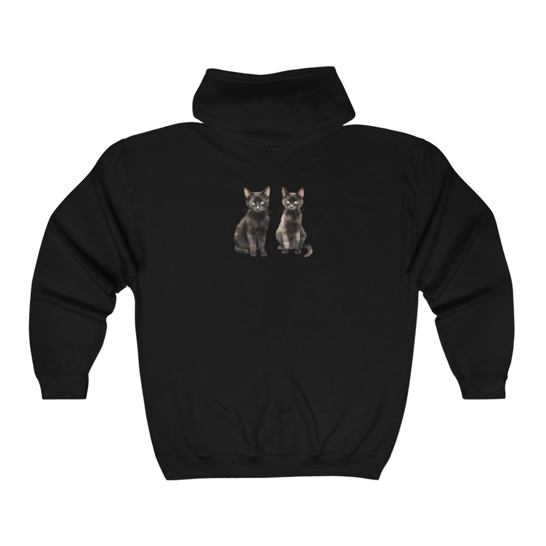 Black Cat Watercolor Hoodie - Spooky Chic Hoodie - Blululi