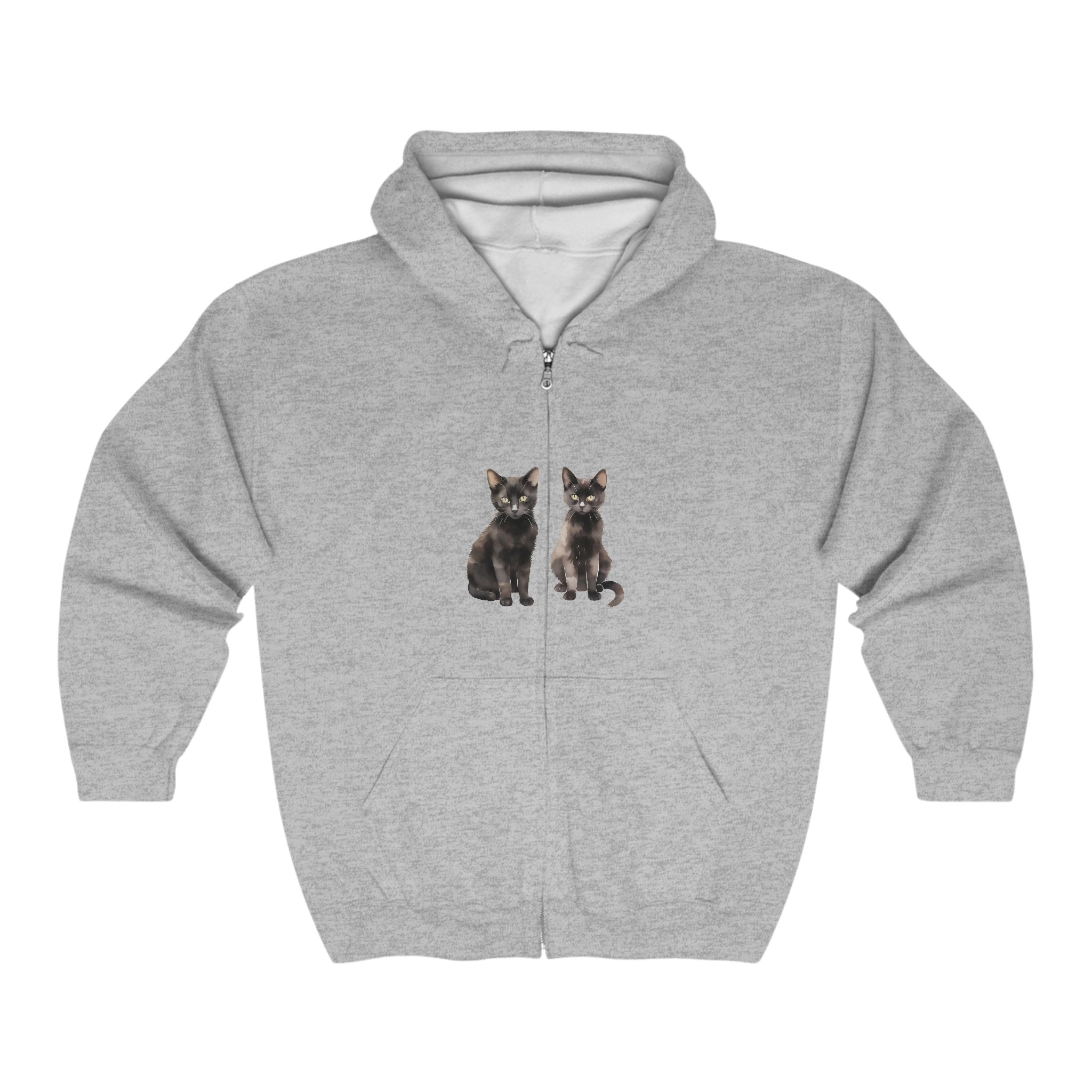 Black Cat Watercolor Hoodie - Spooky Chic Hoodie - Blululi