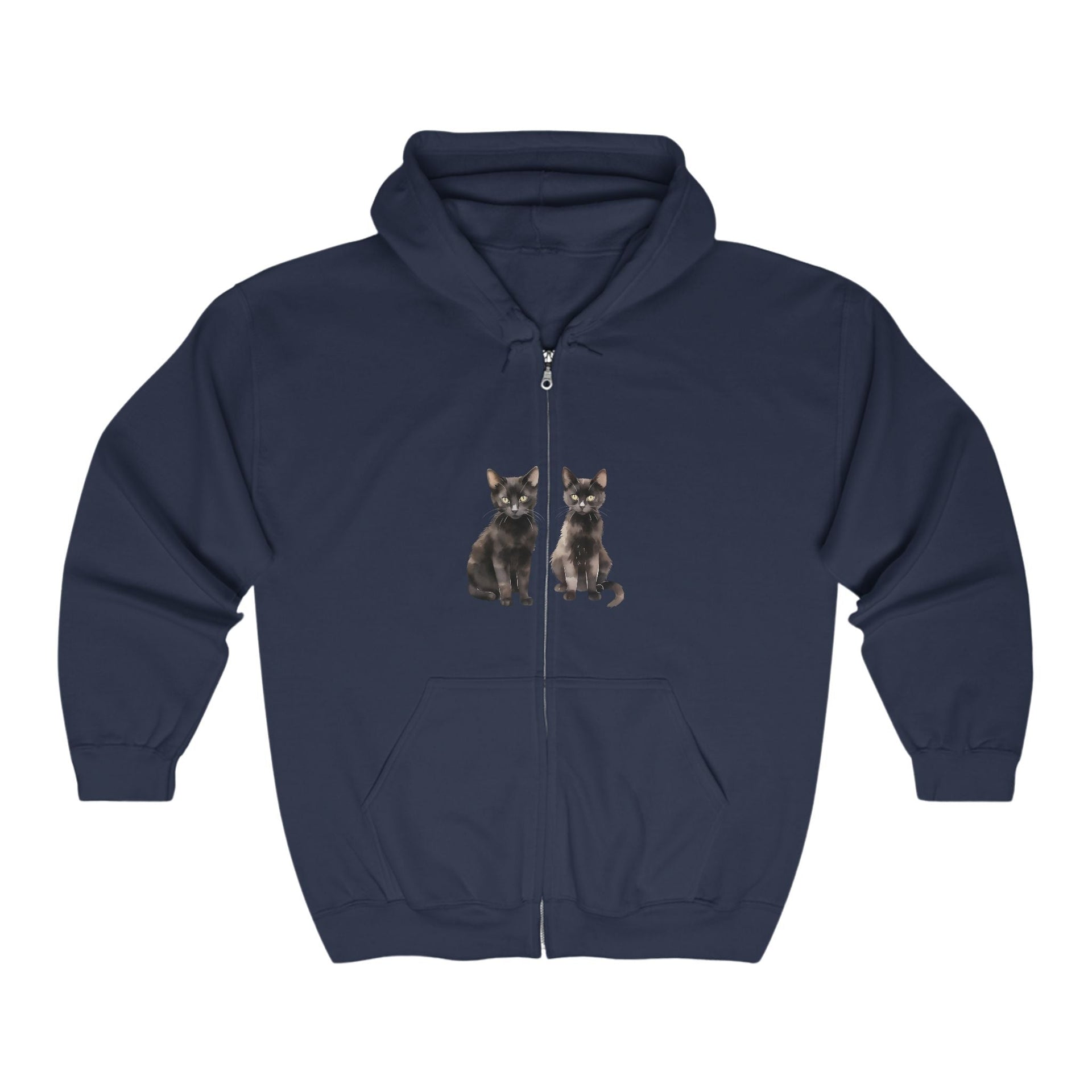Black cat watercolor hoodie - artistic spiritual design