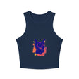 Black Cat Watercolor Racerback Tank Top - Colorful Splatter Tank Top - Blululi