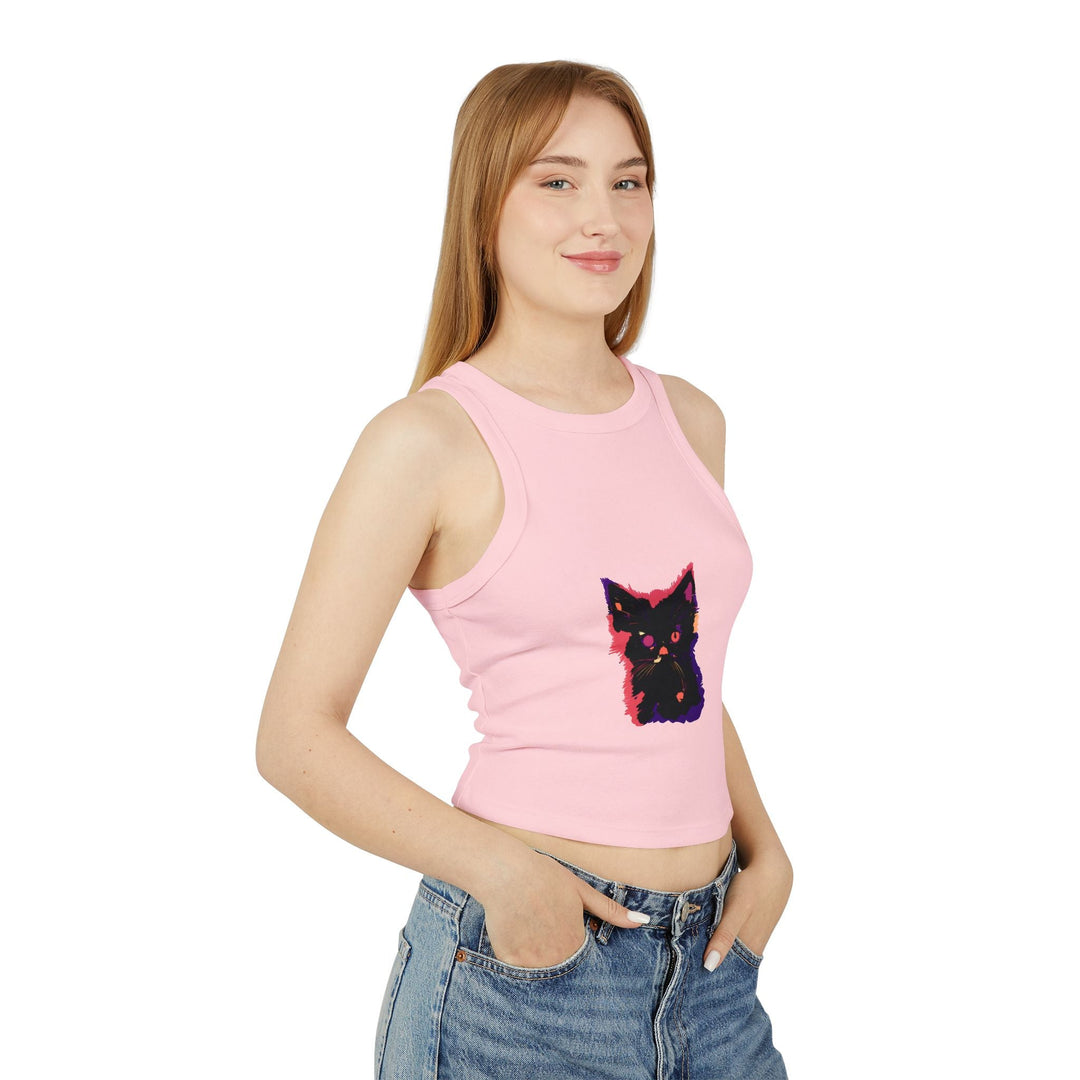 Black Cat Watercolor Racerback Tank Top - Cute & Stylish Tank Top - Blululi