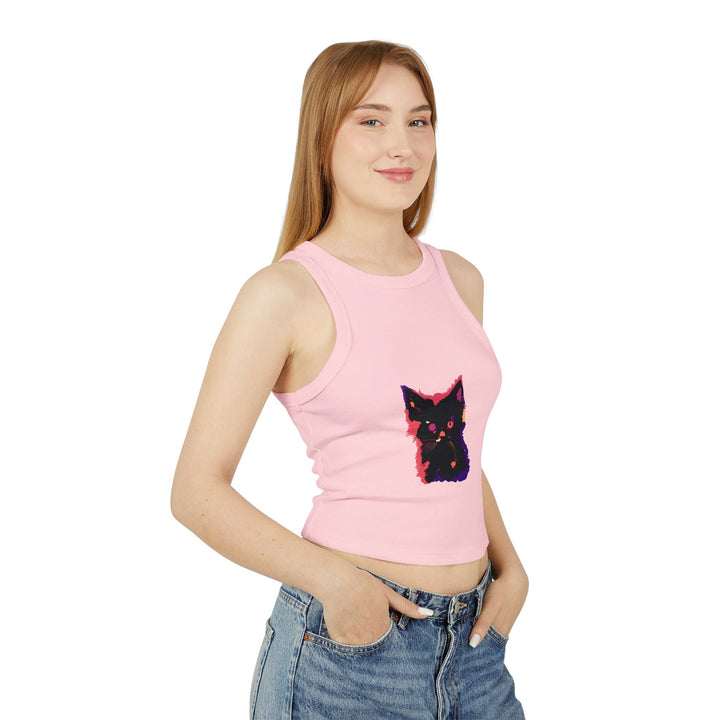 Black Cat Watercolor Racerback Tank Top - Cute & Stylish Tank Top - Blululi