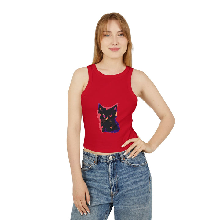 Black Cat Watercolor Racerback Tank Top - Cute & Stylish Tank Top - Blululi