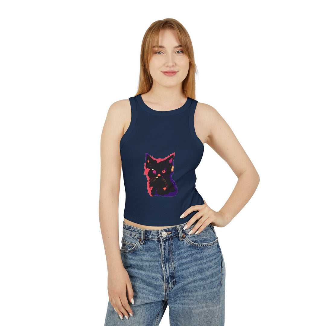 Black Cat Watercolor Racerback Tank Top - Cute & Stylish Tank Top - Blululi