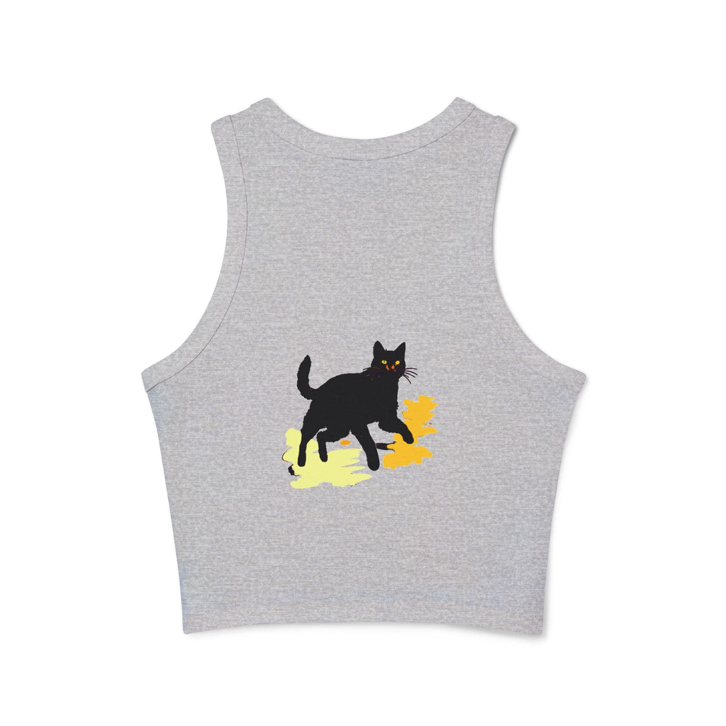 Black Cat Watercolor Racerback Tank Top - Mysterious & Cool Tank Top - Blululi