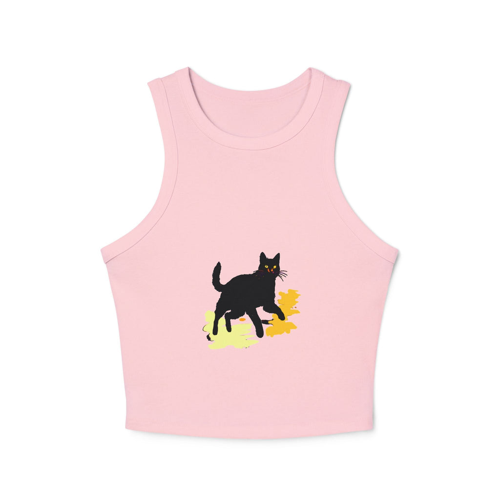 Black Cat Watercolor Racerback Tank Top - Mysterious & Cool Tank Top - Blululi