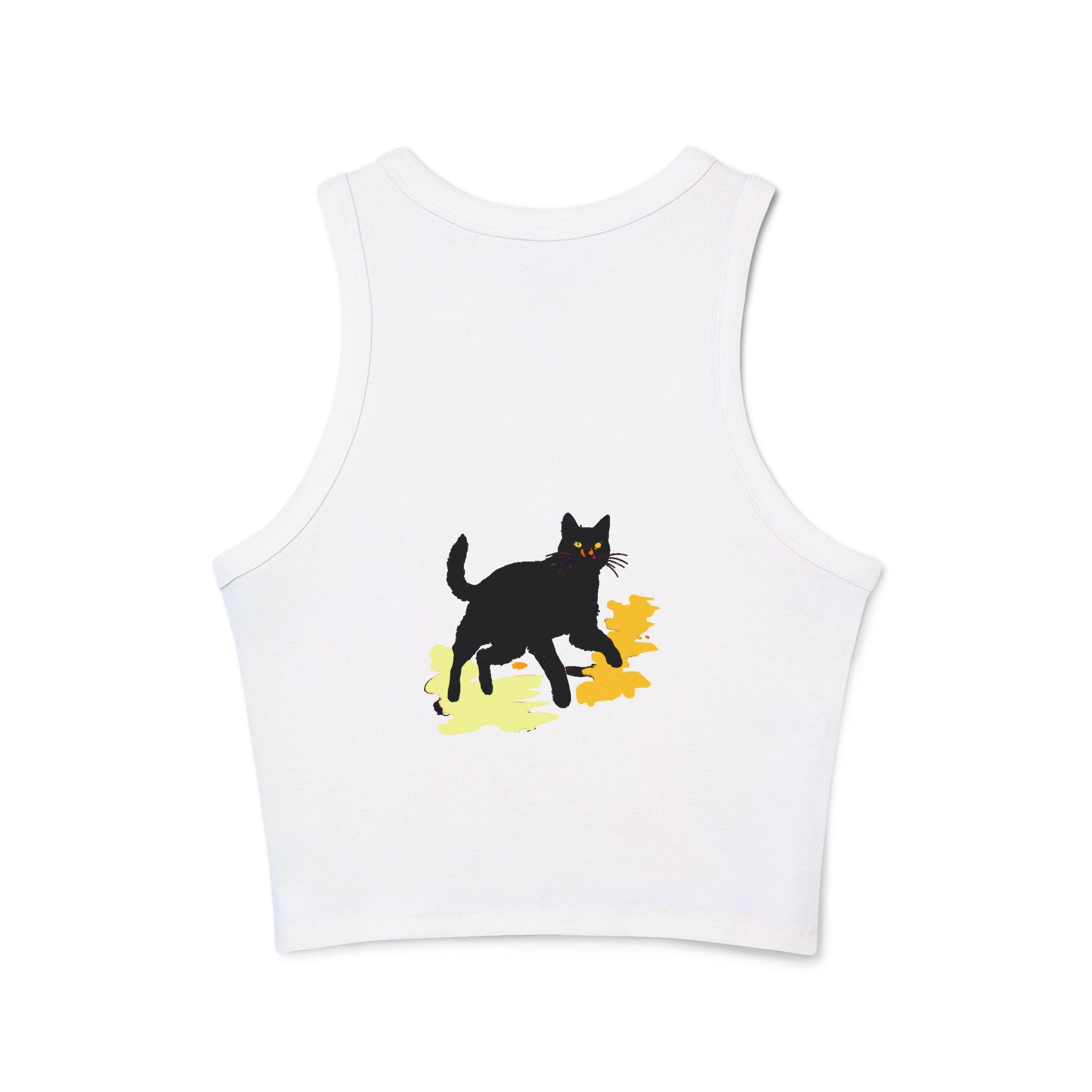 Black Cat Watercolor Racerback Tank Top - Mysterious & Cool Tank Top - Blululi