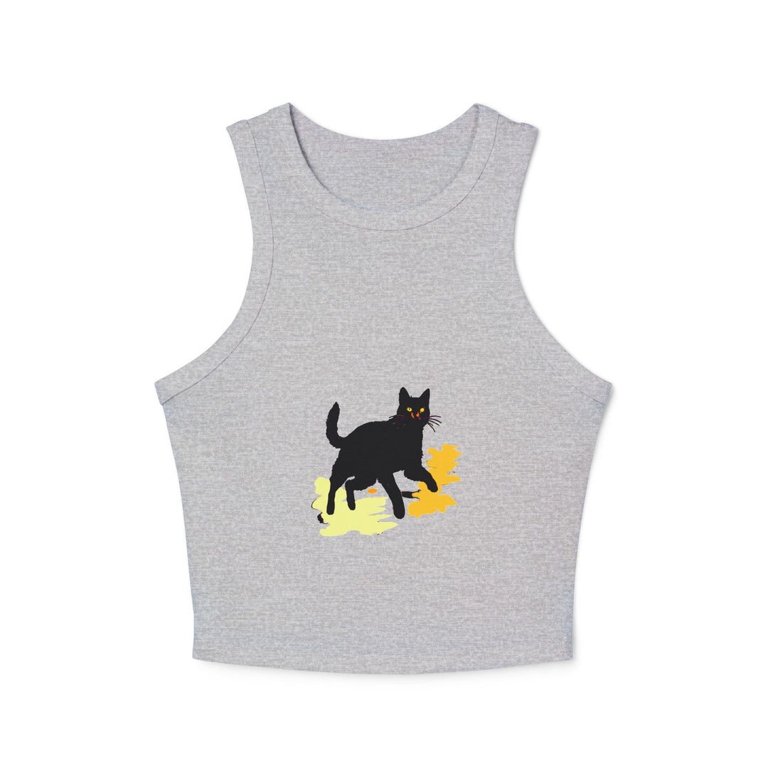 Black Cat Watercolor Racerback Tank Top - Mysterious & Cool Tank Top - Blululi