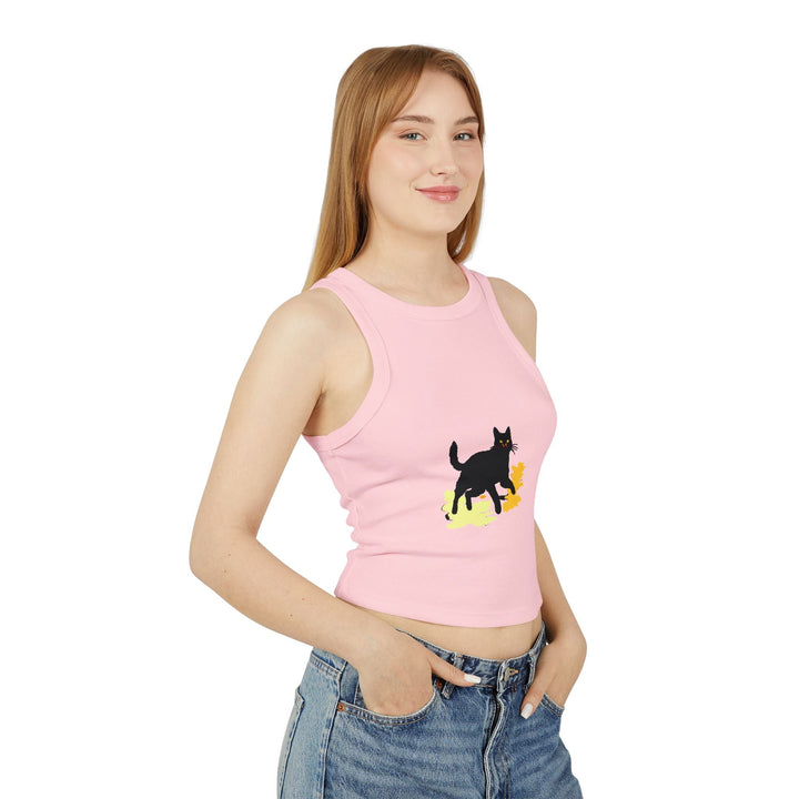 Black Cat Watercolor Racerback Tank Top - Mysterious & Cool Tank Top - Blululi