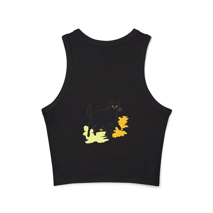 Black Cat Watercolor Racerback Tank Top - Mysterious & Cool Tank Top - Blululi