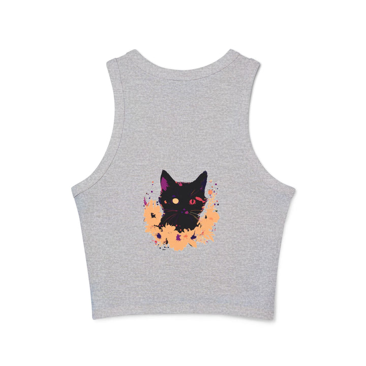 Black Cat Watercolor Racerback Tank Top - Mystical Design Tank Top - Blululi