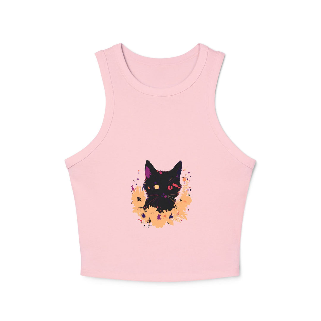 Black Cat Watercolor Racerback Tank Top - Mystical Design Tank Top - Blululi