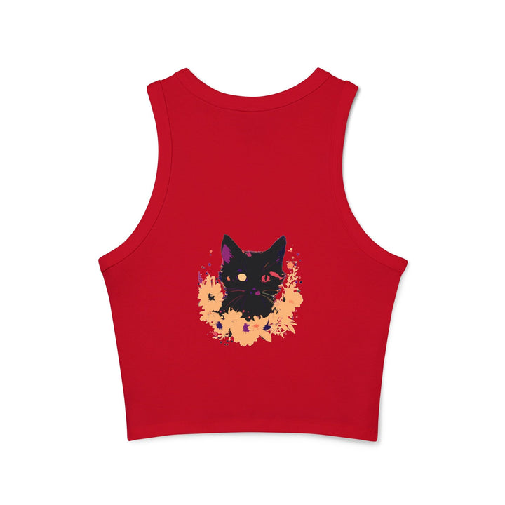 Black Cat Watercolor Racerback Tank Top - Mystical Design Tank Top - Blululi