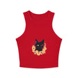 Black Cat Watercolor Racerback Tank Top - Mystical Design Tank Top - Blululi