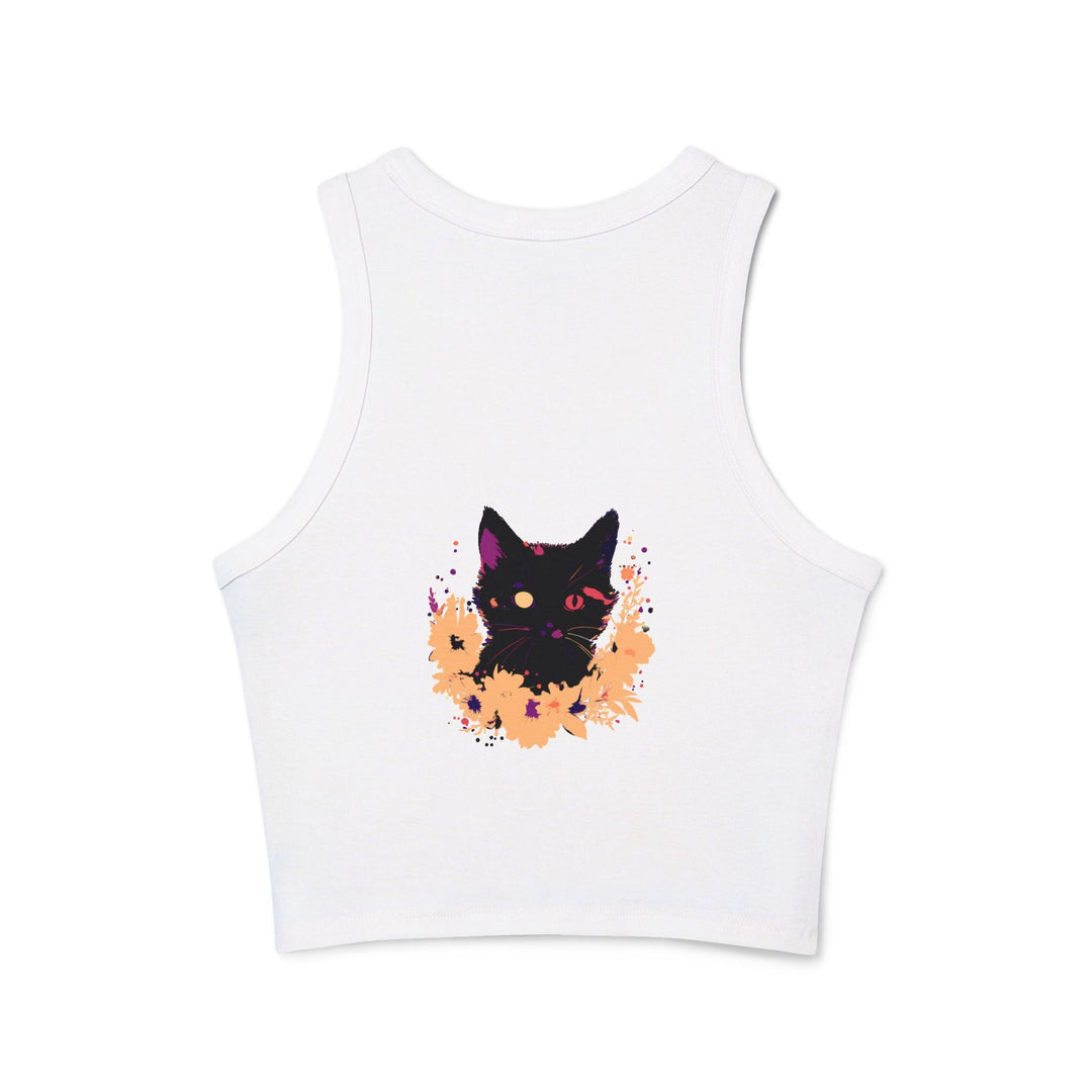 Black Cat Watercolor Racerback Tank Top - Mystical Design Tank Top - Blululi