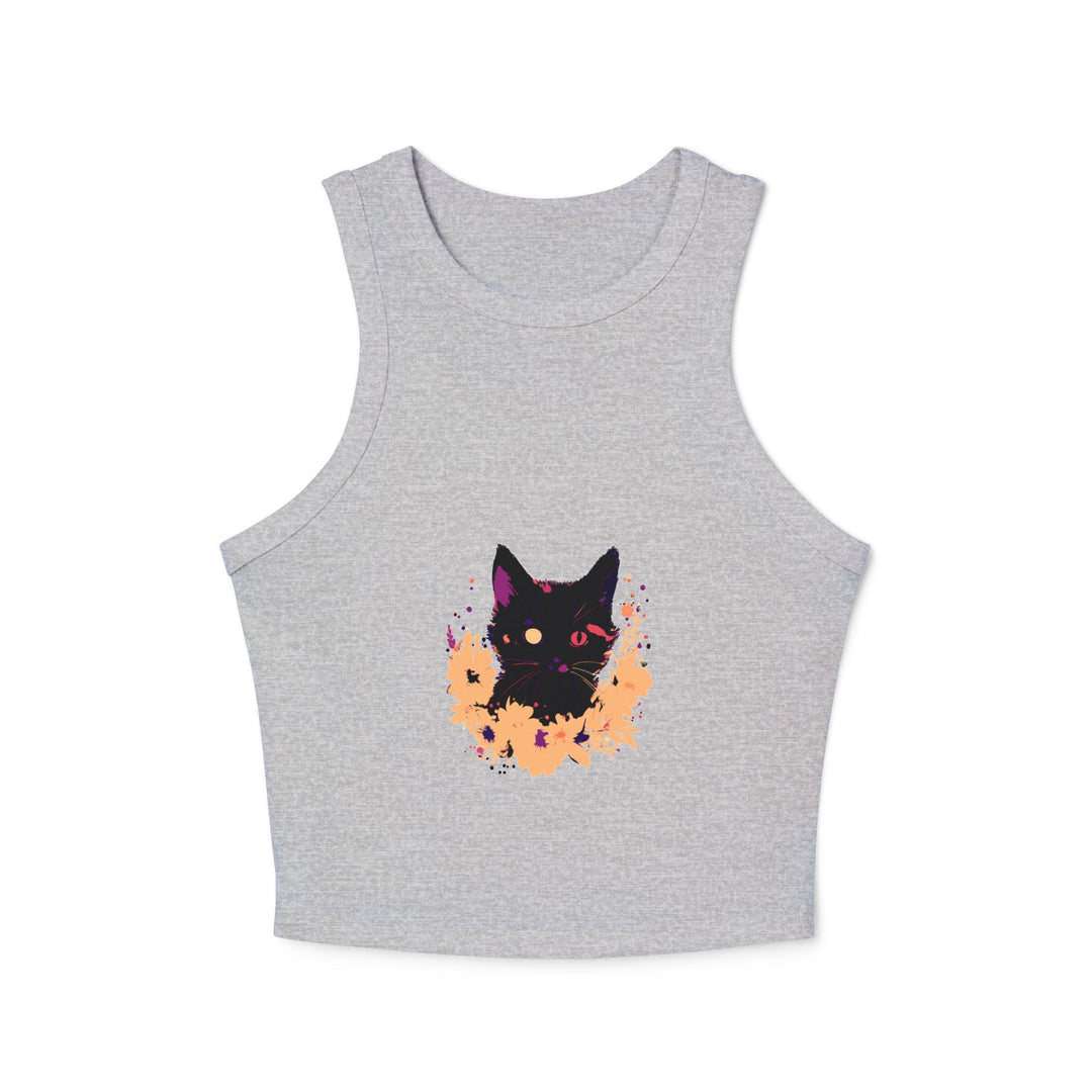 Black Cat Watercolor Racerback Tank Top - Mystical Design Tank Top - Blululi