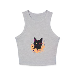 Black Cat Watercolor Racerback Tank Top - Mystical Design Tank Top - Blululi