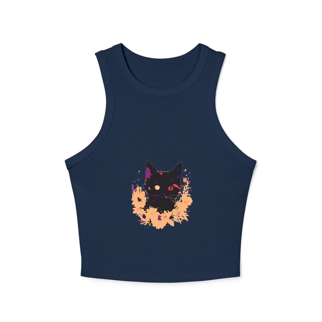 Black Cat Watercolor Racerback Tank Top - Mystical Design Tank Top - Blululi