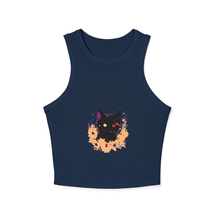 Black Cat Watercolor Racerback Tank Top - Mystical Design Tank Top - Blululi