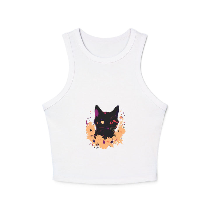 Black Cat Watercolor Racerback Tank Top - Mystical Design Tank Top - Blululi