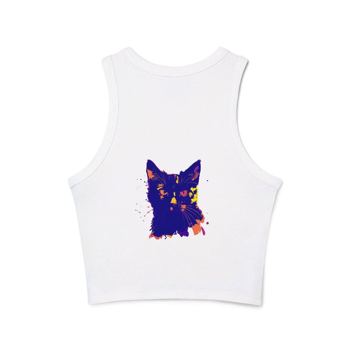 Black Cat Watercolor Racerback Tank Top - Playful & Serious Tank Top - Blululi