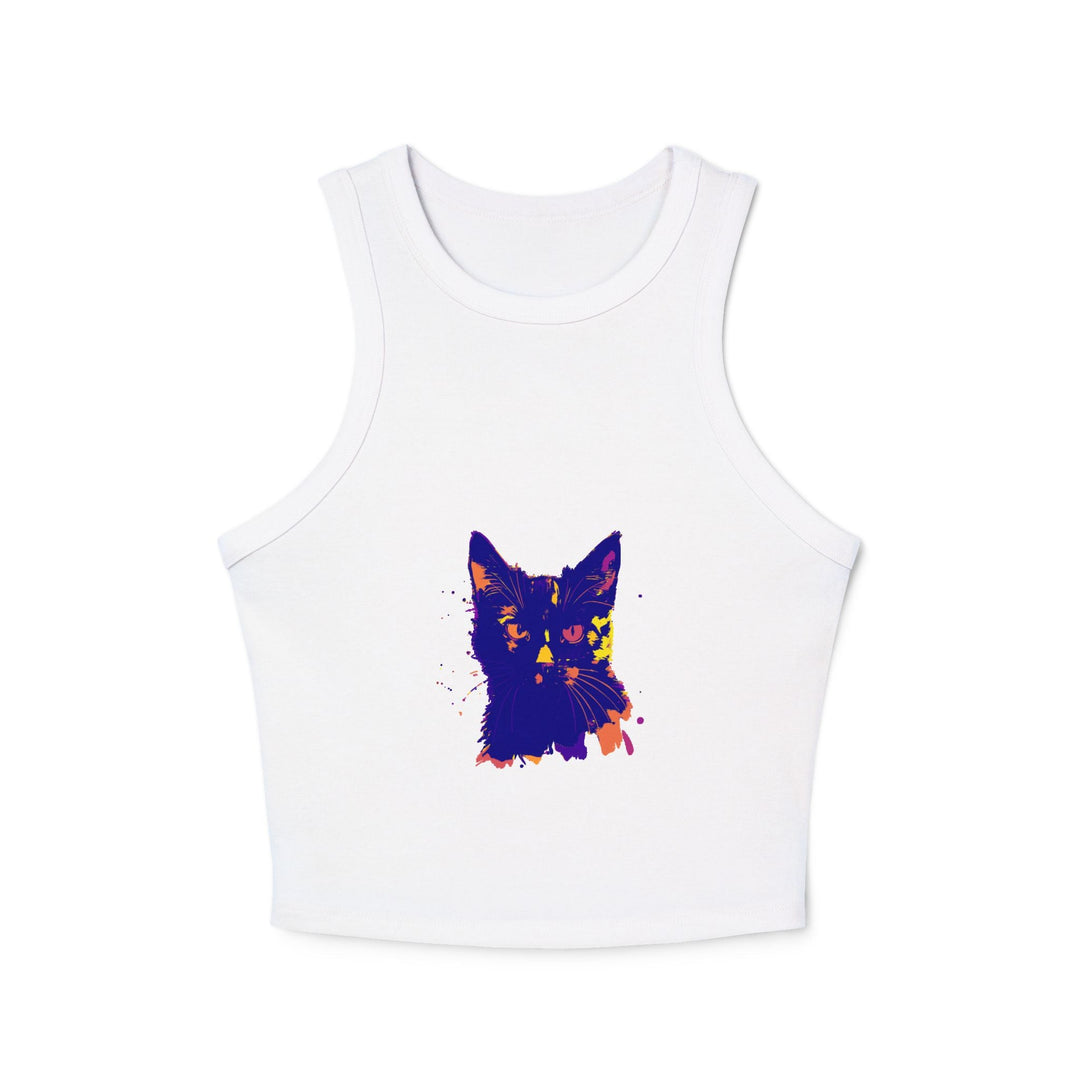 Black Cat Watercolor Racerback Tank Top - Playful & Serious Tank Top - Blululi