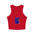 Black Cat Watercolor Racerback Tank Top - Playful & Serious Tank Top - Blululi