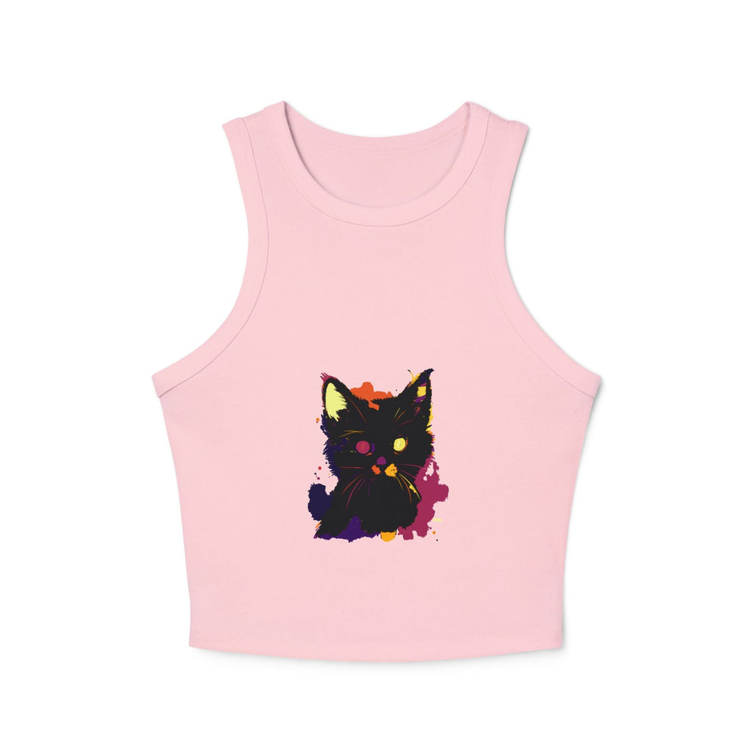 Black Cat Watercolor Racerback Tank Top - Pop Art Tank Top - Blululi