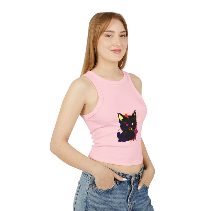 Black Cat Watercolor Racerback Tank Top - Pop Art Tank Top - Blululi