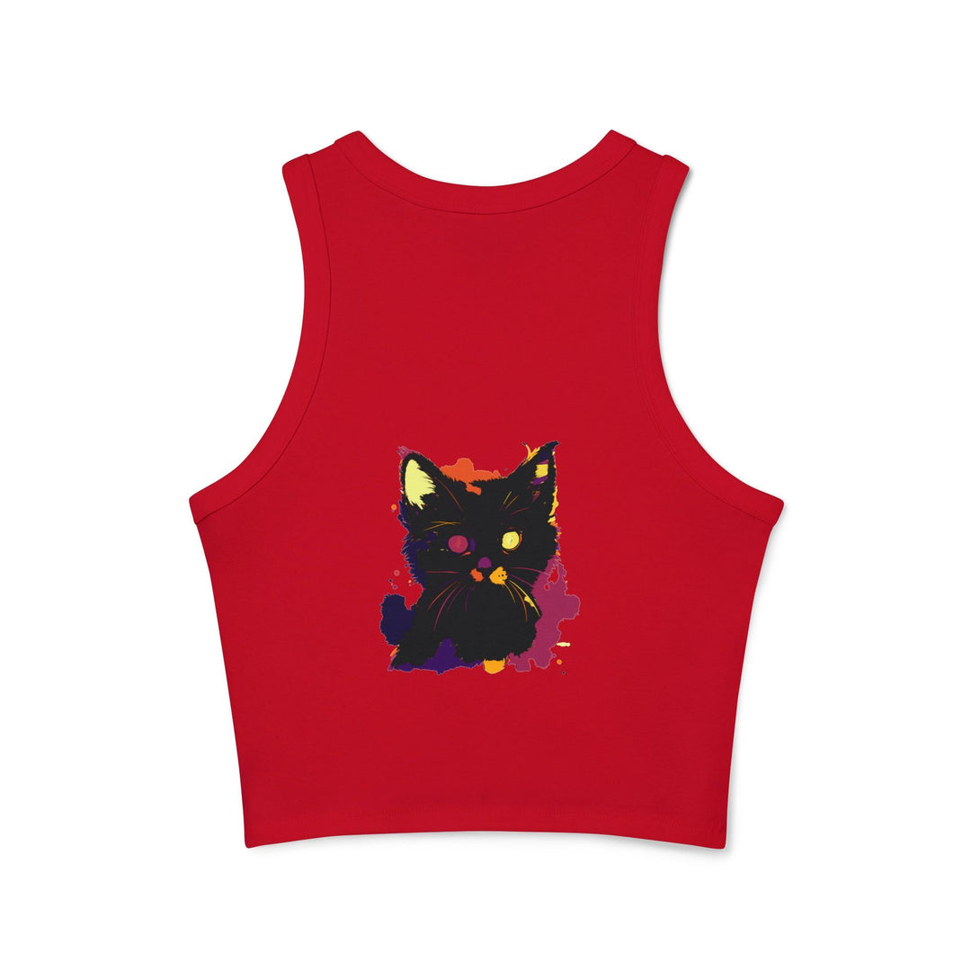 Black Cat Watercolor Racerback Tank Top - Pop Art Tank Top - Blululi