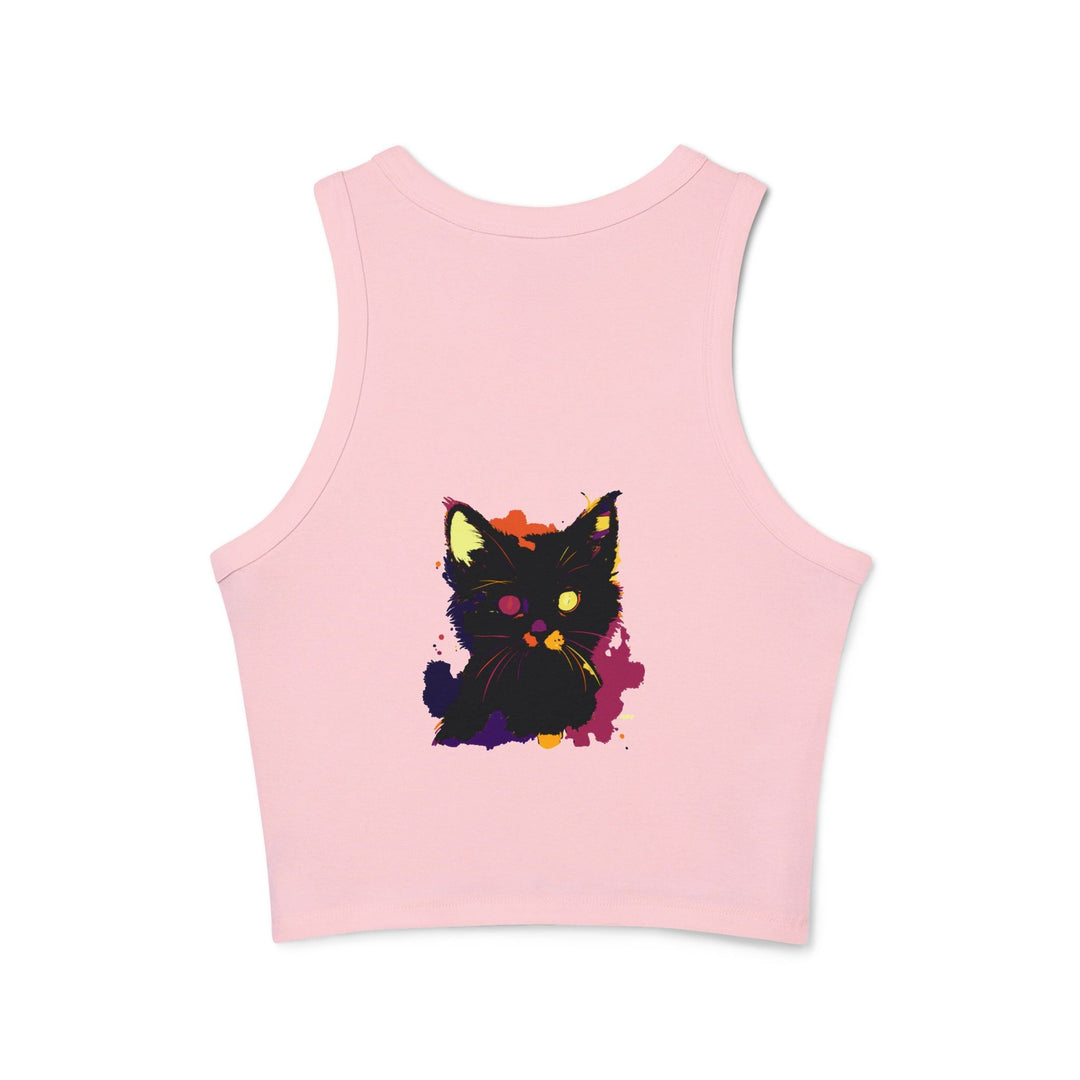 Black Cat Watercolor Racerback Tank Top - Pop Art Tank Top - Blululi