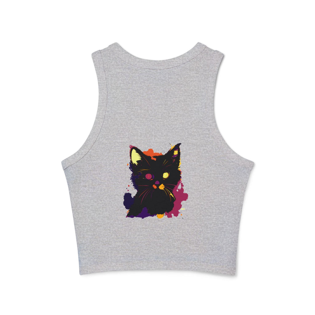 Black Cat Watercolor Racerback Tank Top - Pop Art Tank Top - Blululi