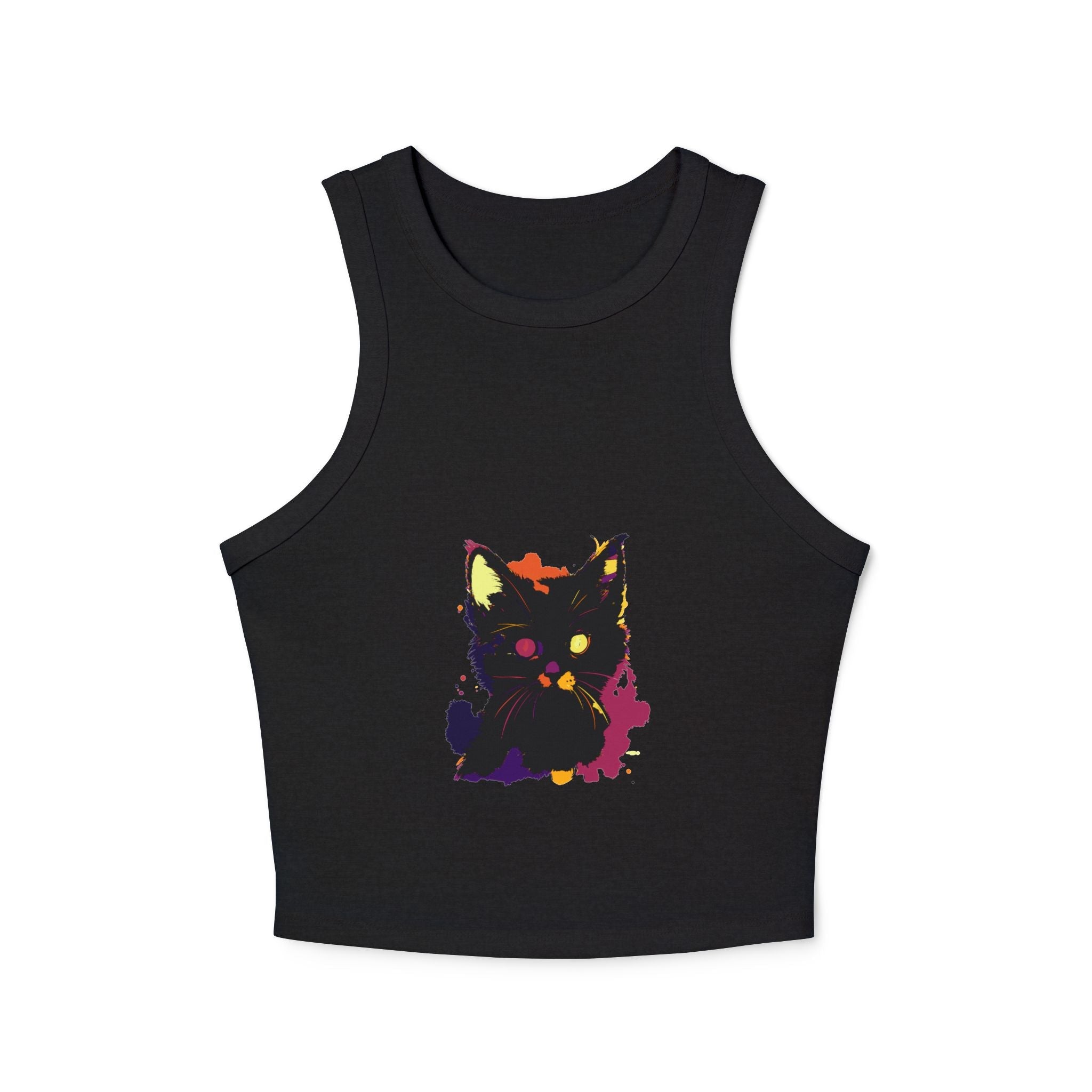 Black Cat Watercolor Racerback Tank Top - Pop Art Tank Top - Blululi