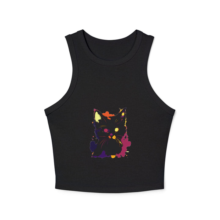 Black Cat Watercolor Racerback Tank Top - Pop Art Tank Top - Blululi