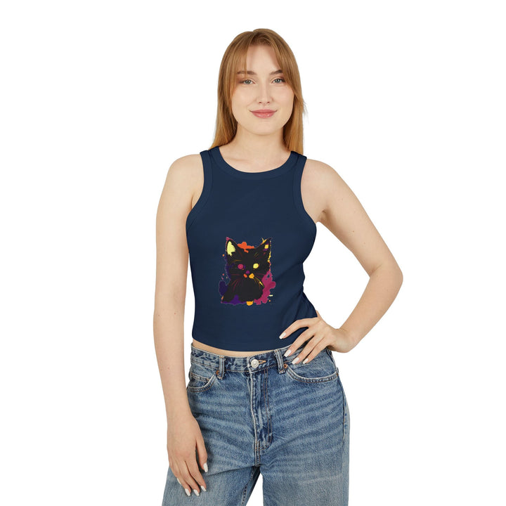 Black Cat Watercolor Racerback Tank Top - Pop Art Tank Top - Blululi