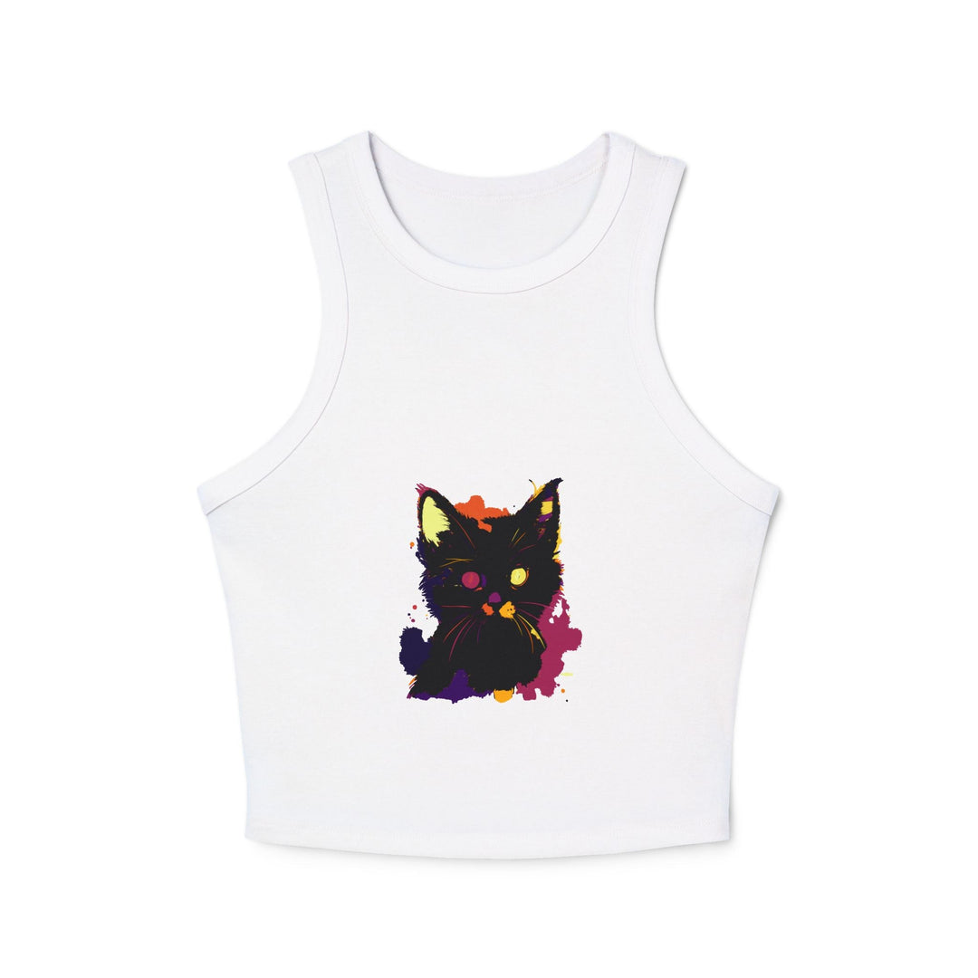 Black Cat Watercolor Racerback Tank Top - Pop Art Tank Top - Blululi