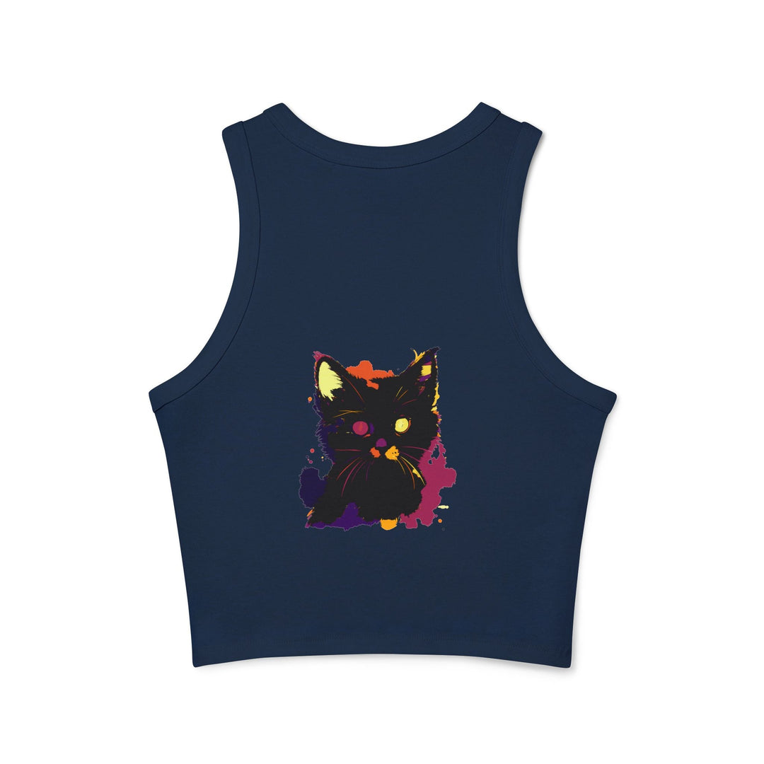 Black Cat Watercolor Racerback Tank Top - Pop Art Tank Top - Blululi