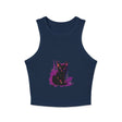 Black Cat Watercolor Racerback Tank Top - Purple Splatter Tank Top - Blululi