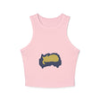 Black Cat Watercolor Racerback Tank Top - Sleep Tight! Tank Top - Blululi