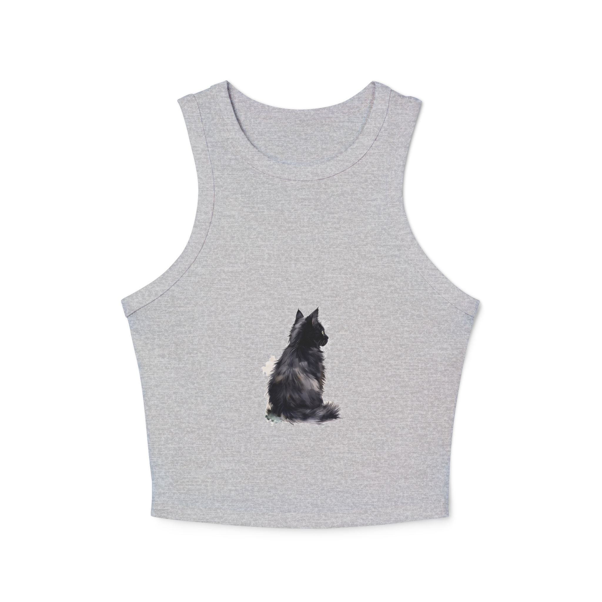 Black Cat Watercolor Racerback Tank Top Tank Top - Blululi