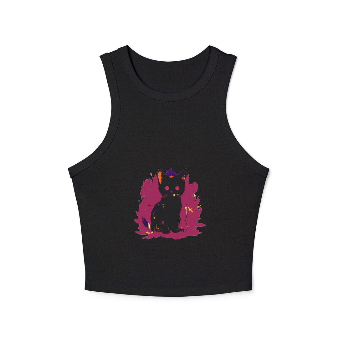 Black Cat Watercolor Racerback Tank Top Tank Top - Blululi