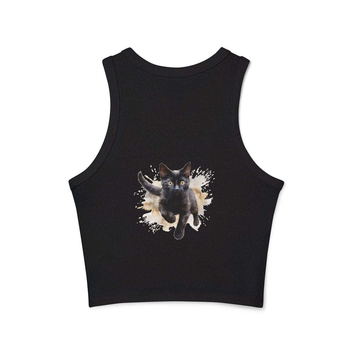 Black Cat Watercolor Racerback Tank Top Tank Top - Blululi