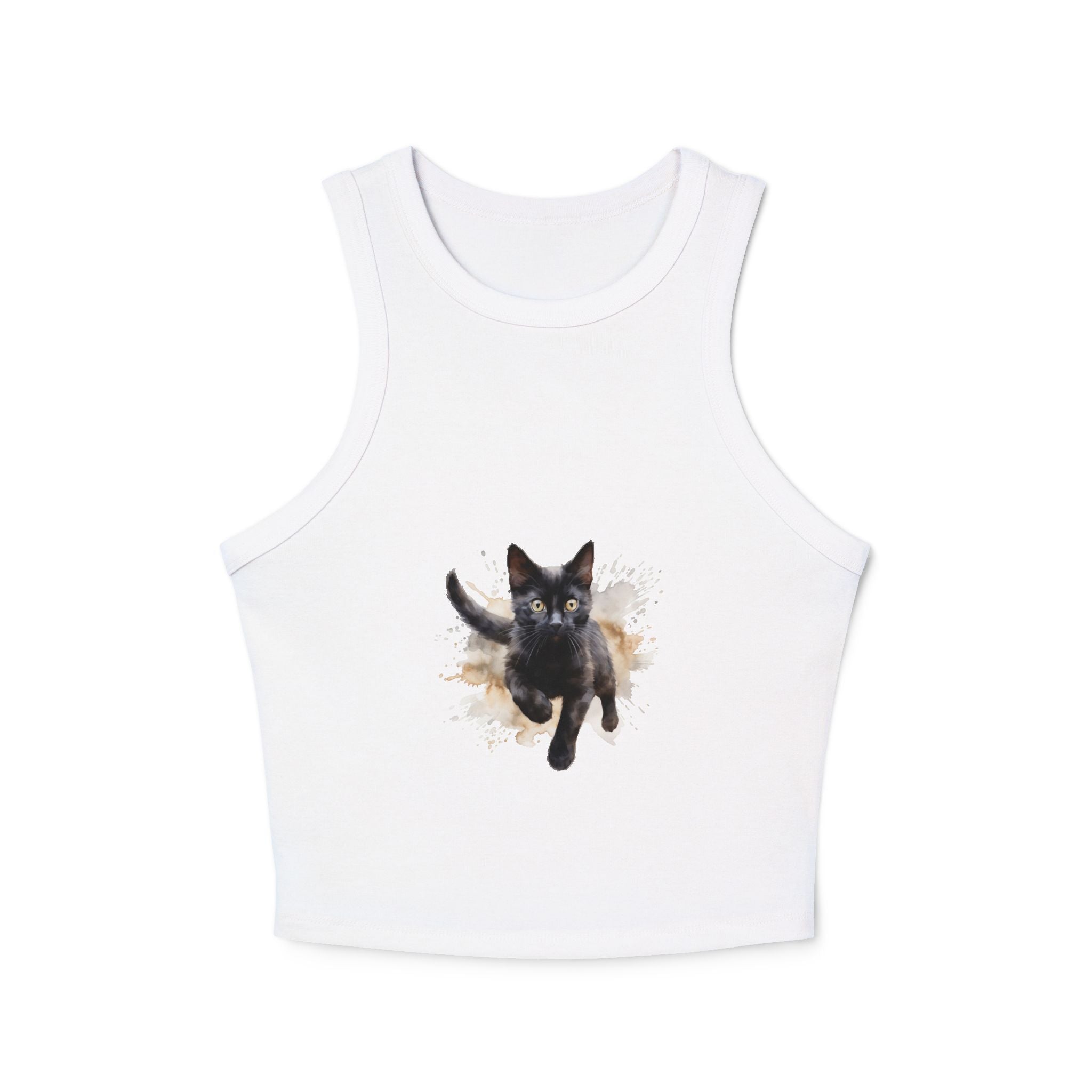 Black Cat Watercolor Racerback Tank Top Tank Top - Blululi