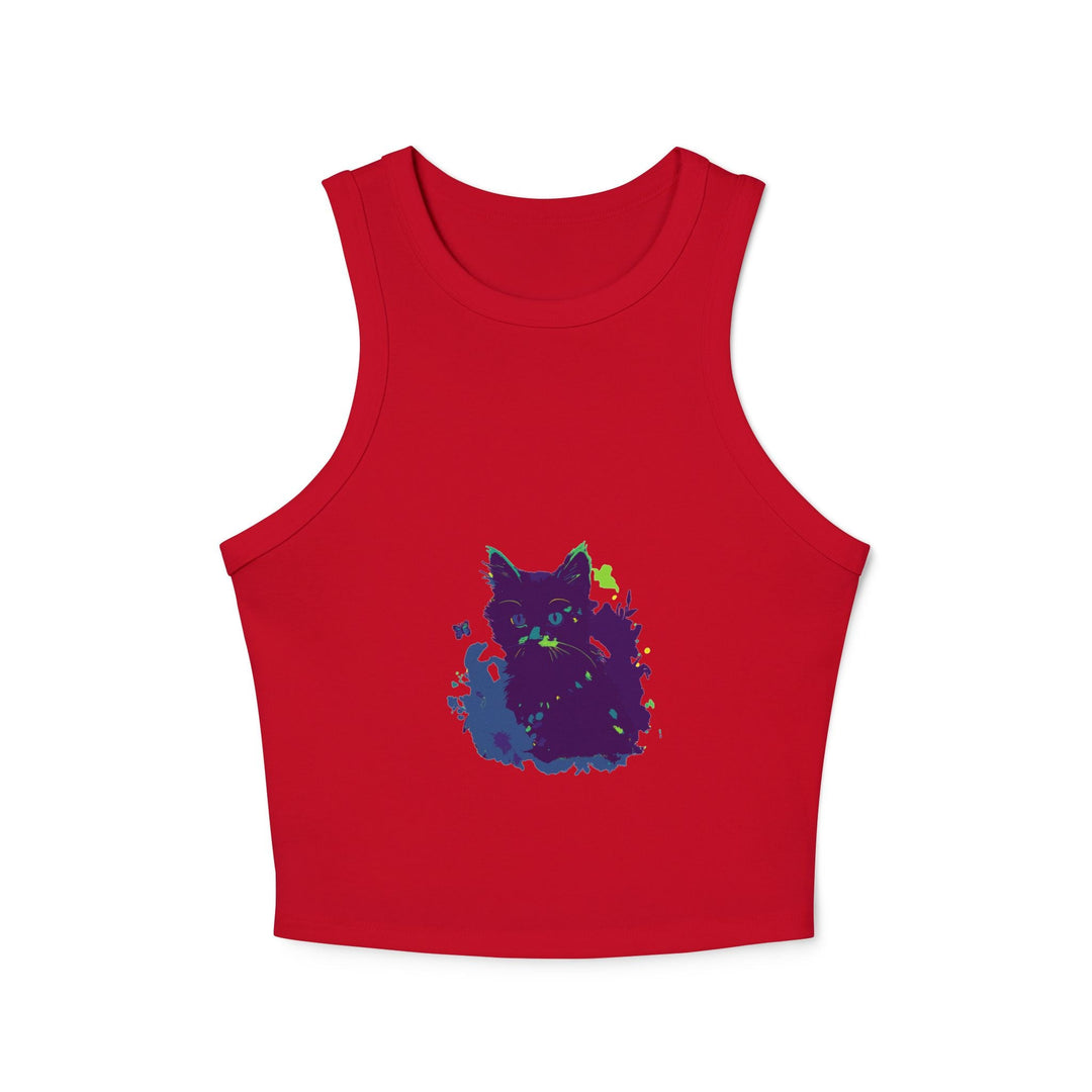 Black Cat Watercolor Racerback Tank Top Tank Top - Blululi