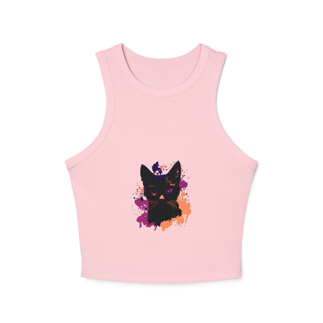 Black Cat Watercolor Racerback Tank Top Tank Top - Blululi