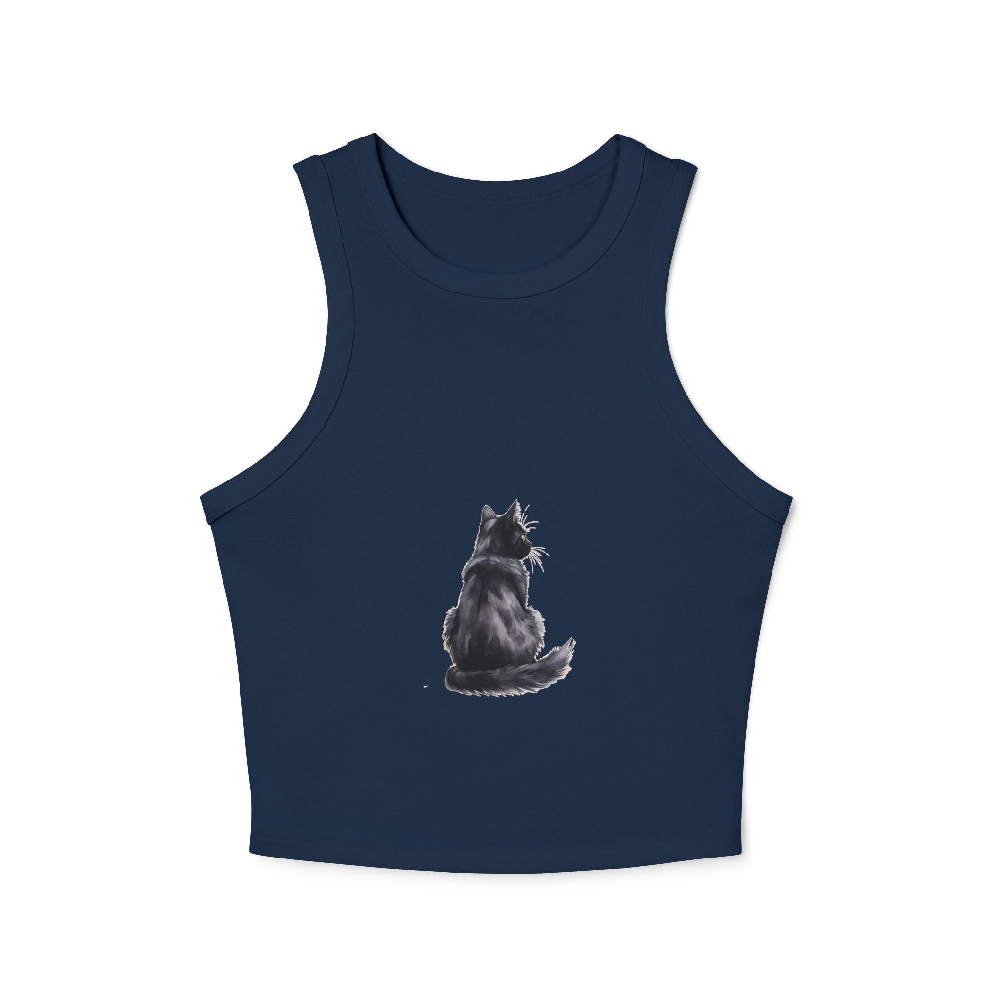 Black Cat Watercolor Racerback Tank Top Tank Top - Blululi